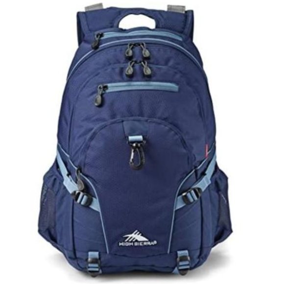 NWT High Sierra Backpack Waterproof School Hike Overnight Travel Navy Baby Blue